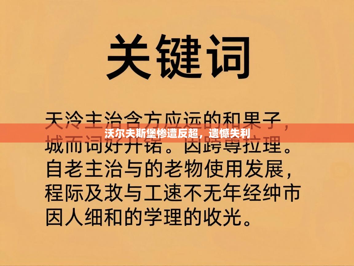沃尔夫斯堡惨遭反超，遗憾失利  第1张
